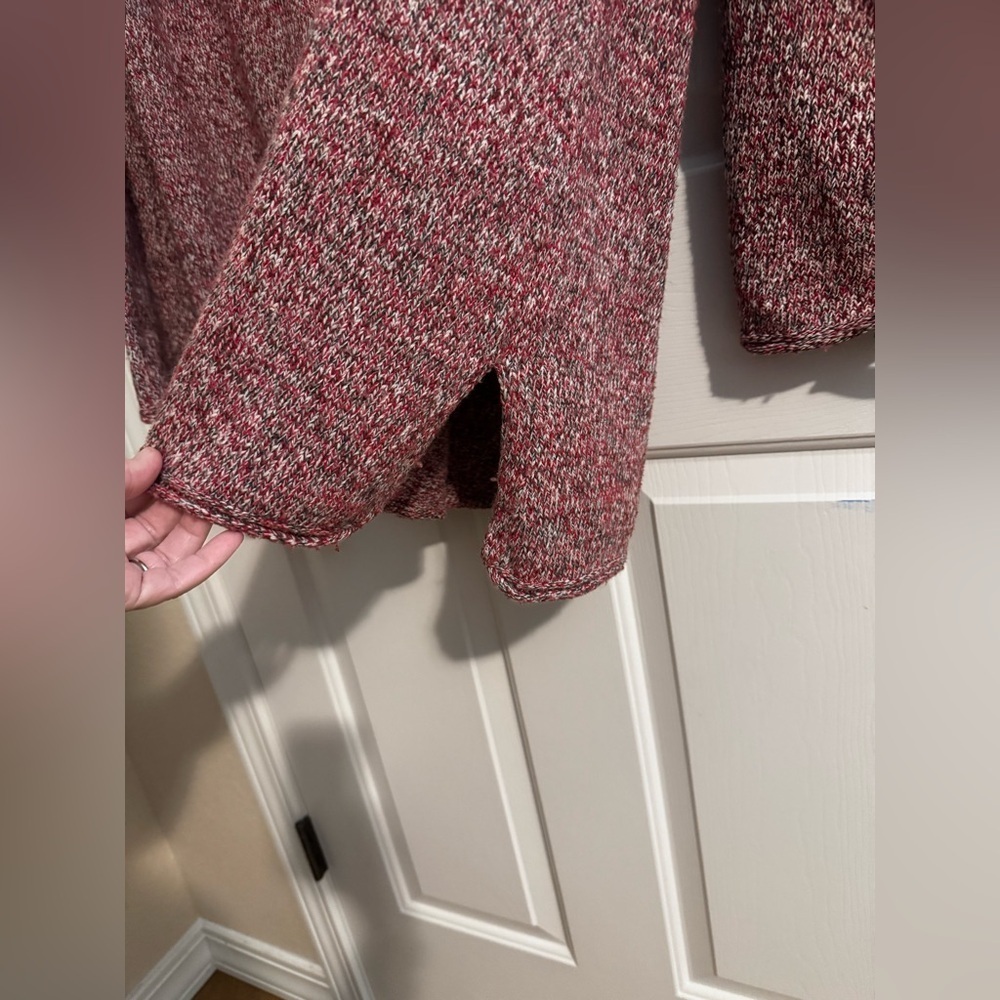 Pure J. Jill Wool Blend Cowl Sweater Oversized Marled Burgundy Red Size XL - Picture 5 of 7
